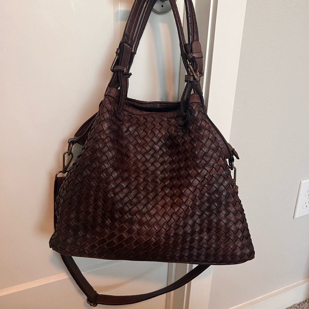Woven Italian Leather Tote